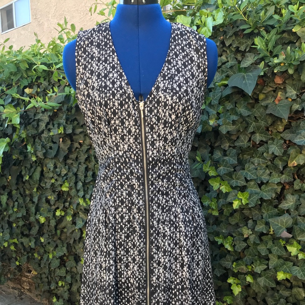 H&M black and white zipper dress